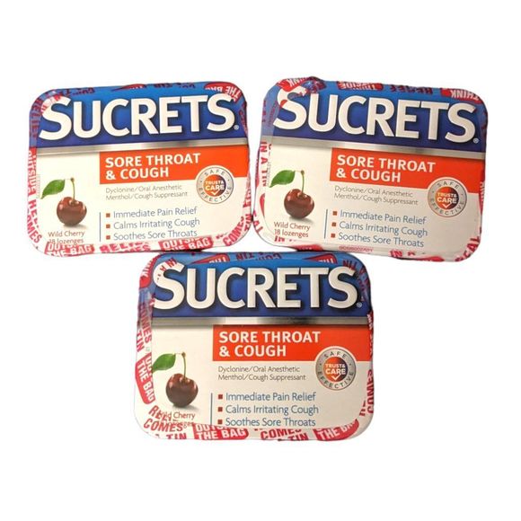 Sucrets Other Sucrets Wild Cherry Sore Throat Cough Drops 8 Ct